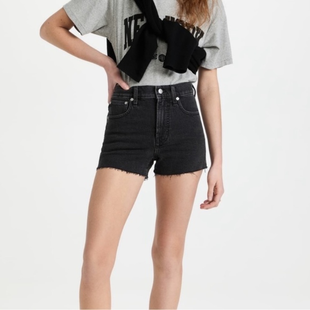 Madewell Black High-Rise Denim Jean Shorts